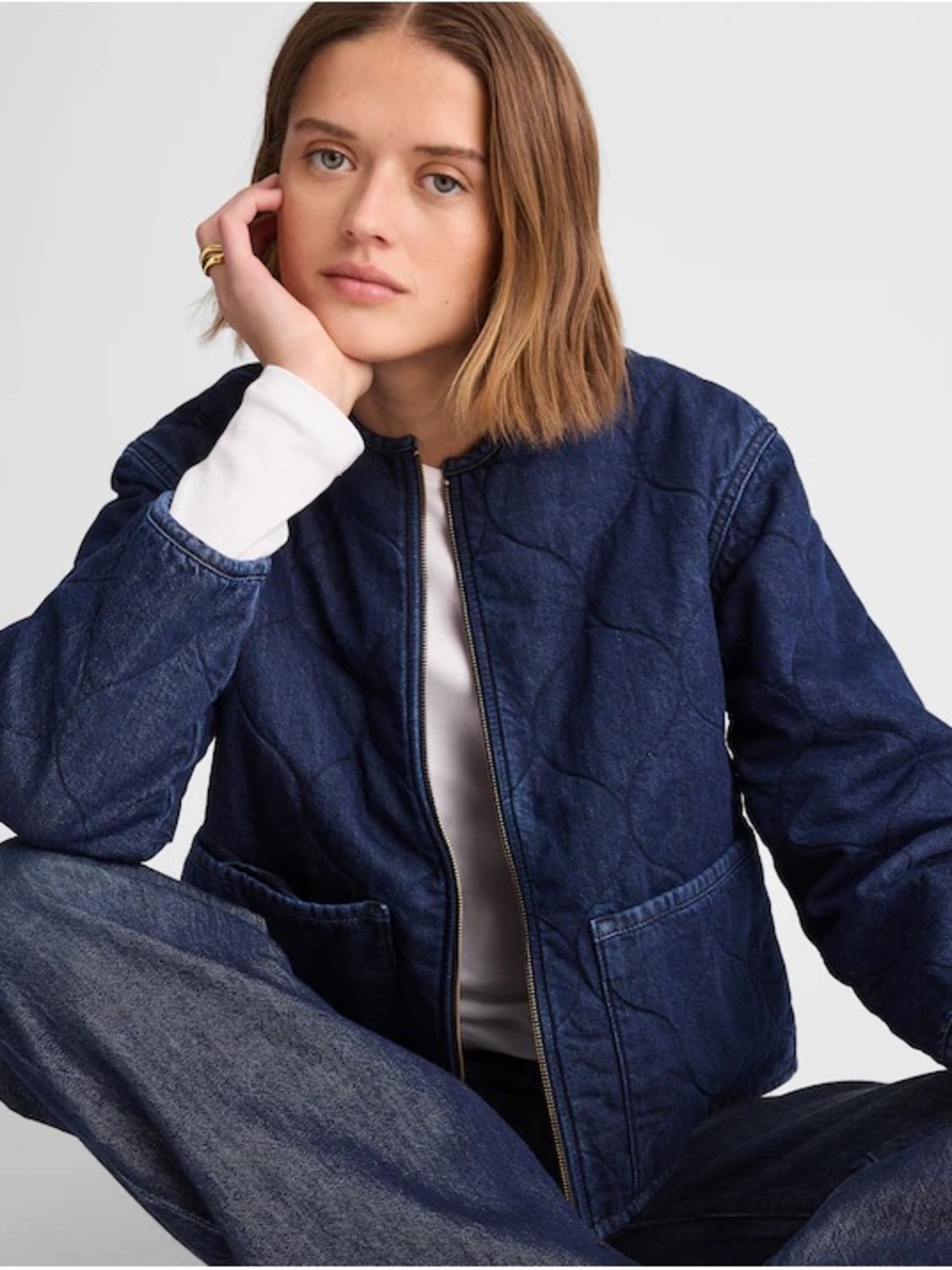 Madewell Quilted Denim Jacket - Women’s Size Medium - Picture 6 of 8